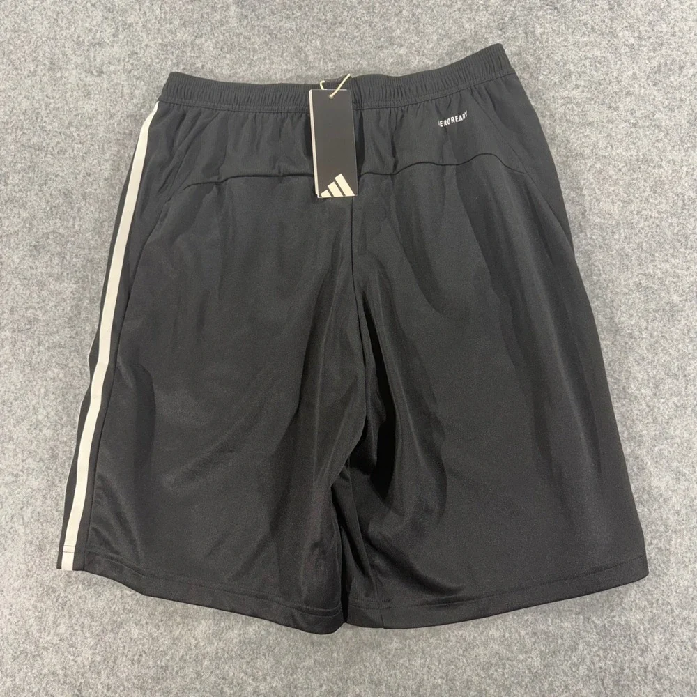 Adidas Mens M 3S SHO Black White 3-Stripe Training Shorts Size Medium